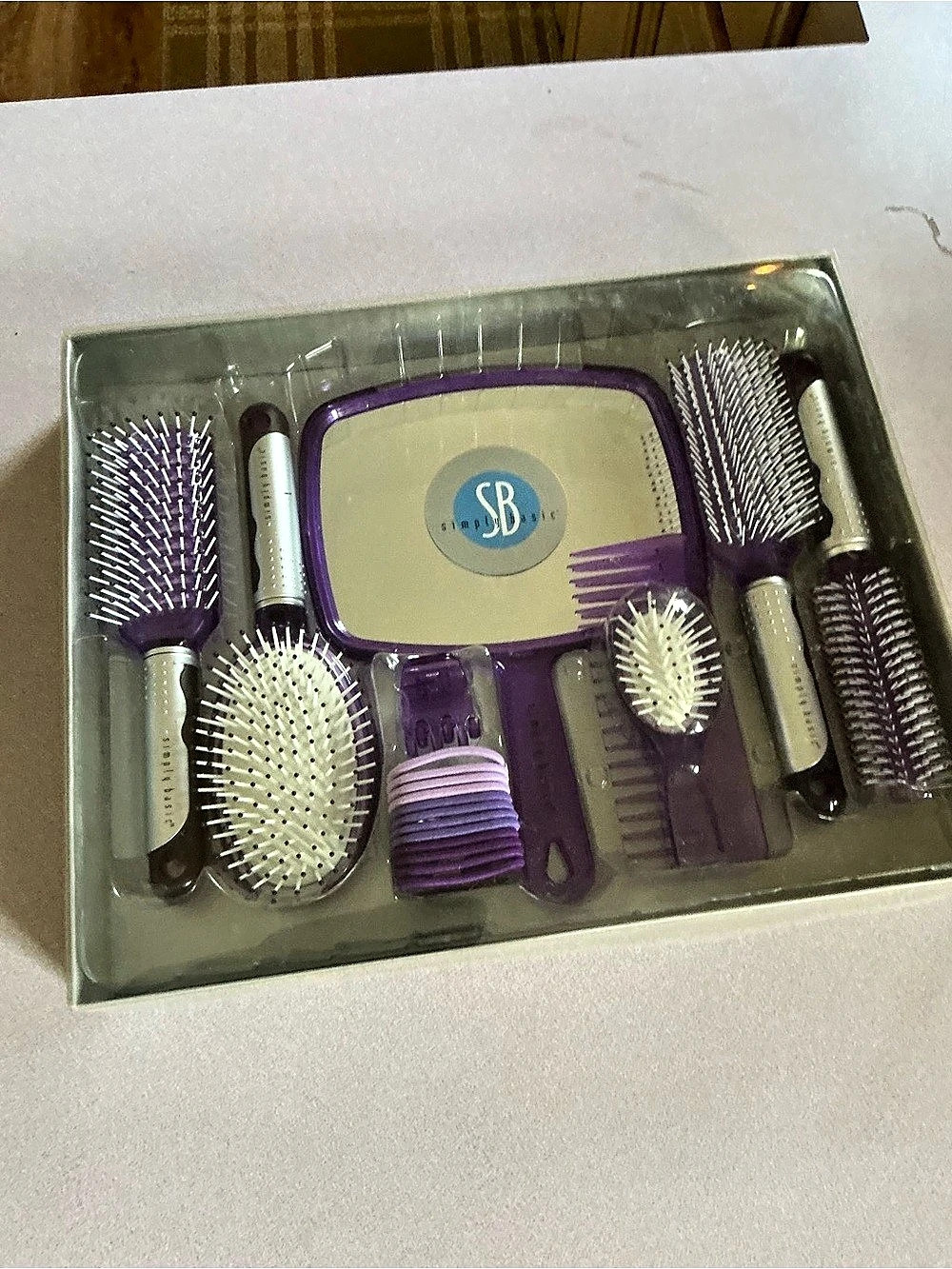 Simple Styles Hair Brush & Comb Set Purple NWT
